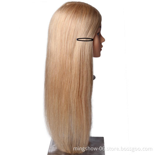 Free shipping hairdressing training mannequin head human hair on sale